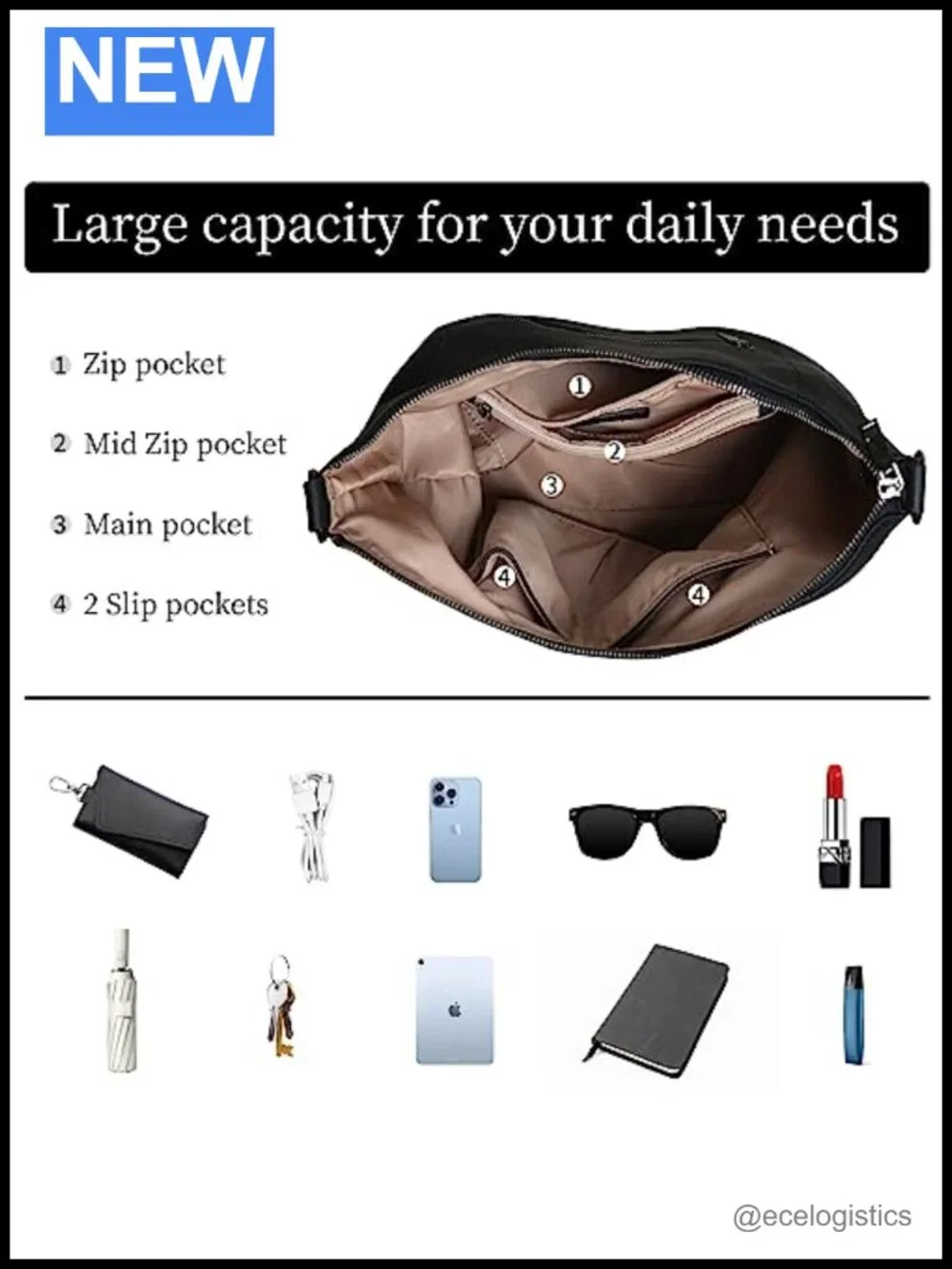 Genuine Leather Hobo Handbag Women's Shoulder Crossbody Purse Tote